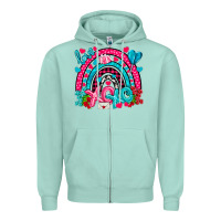Seafoam xo xo rainbow valentine Zipper Hoodie - NancyCooperArtShop