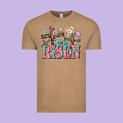 He Is Risen Easter Day Vintage Tee Designed By Cowgirlartshop