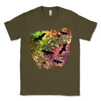 Army Green bat halloween patch Classic Tee - BundleAndBundleShop