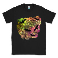 Black bat halloween patch Classic Tee - BundleAndBundleShop