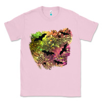 Bubblegum Pink bat halloween patch Classic Tee - BundleAndBundleShop