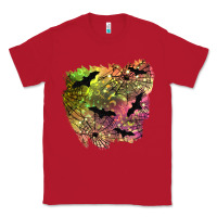 Red bat halloween patch Classic Tee - BundleAndBundleShop