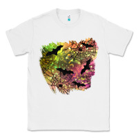 White bat halloween patch Classic Tee - BundleAndBundleShop