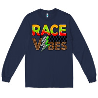 Navy race vibes Long Sleeve Tee - AdoDesignShop