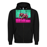 Black colorful elephant Zipper Hoodie - LillyAllenDesigns