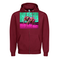Burgundy colorful elephant Zipper Hoodie - LillyAllenDesigns
