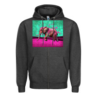 Charcoal Heather colorful elephant Zipper Hoodie - LillyAllenDesigns