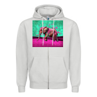 Dove Grey colorful elephant Zipper Hoodie - LillyAllenDesigns