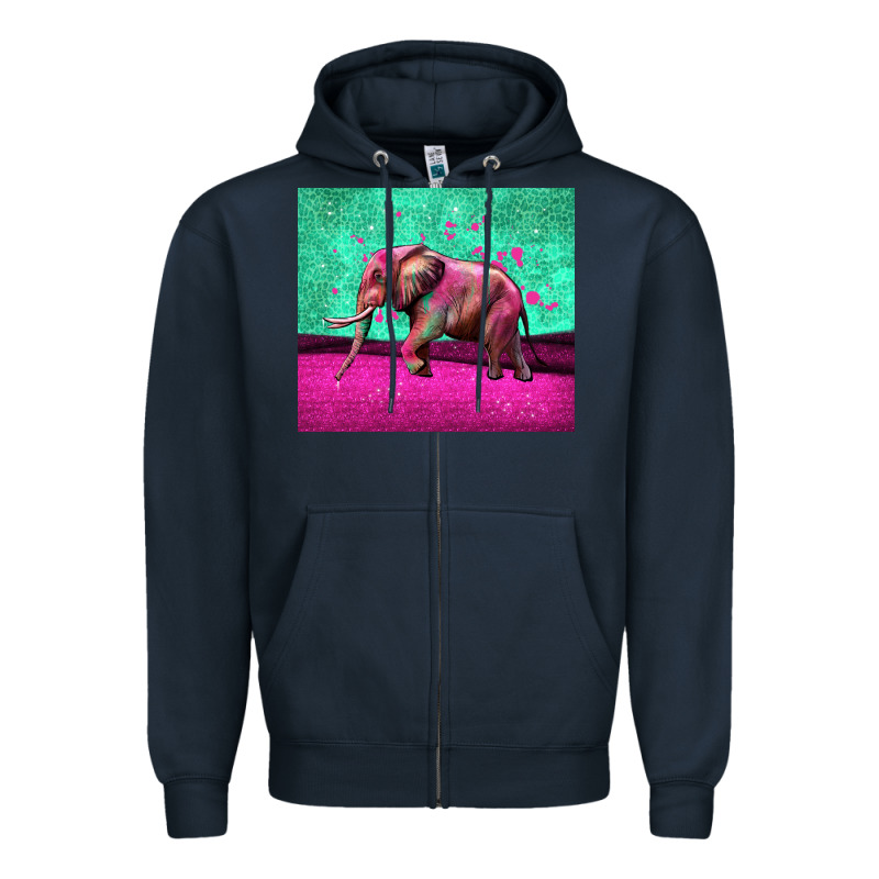 Colorful Elephant Zipper Hoodie by LillyAllenDesigns | Teevron