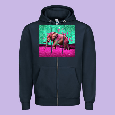 Colorful Elephant Zipper Hoodie Designed By Lillyallendesigns
