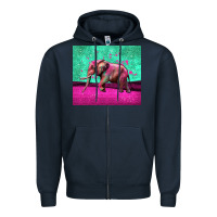 Navy colorful elephant Zipper Hoodie - LillyAllenDesigns