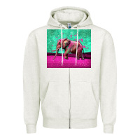 Oatmeal Heather colorful elephant Zipper Hoodie - LillyAllenDesigns