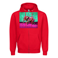 Red colorful elephant Zipper Hoodie - LillyAllenDesigns