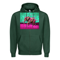 Sports Green colorful elephant Zipper Hoodie - LillyAllenDesigns