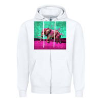 White colorful elephant Zipper Hoodie - LillyAllenDesigns