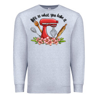 Heather Grey life is what you bake it Premium Sweatshirt - MaliasSmallBusiness