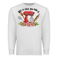Oatmeal Heather life is what you bake it Premium Sweatshirt - MaliasSmallBusiness