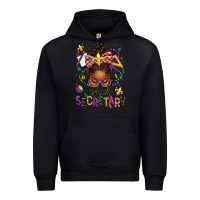 Black mardi gras school secretary afro messy bun Urban Hoodie - texasbilliewilder