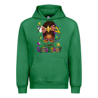 Emerald mardi gras school secretary afro messy bun Urban Hoodie - texasbilliewilder