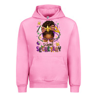 Fuchsia Pink mardi gras school secretary afro messy bun Urban Hoodie - texasbilliewilder