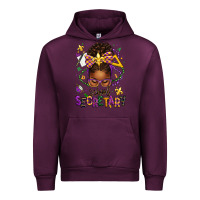 Mauve Wine mardi gras school secretary afro messy bun Urban Hoodie - texasbilliewilder
