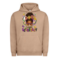 Pigment Burro mardi gras school secretary afro messy bun Urban Hoodie - texasbilliewilder