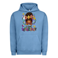Pigment Pebble Blue mardi gras school secretary afro messy bun Urban Hoodie - texasbilliewilder
