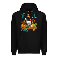 Black Fall Vibes Chicken Premium Hoodie - LillyAllenDesigns