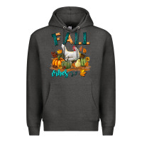 Charcoal Heather Fall Vibes Chicken Premium Hoodie - LillyAllenDesigns