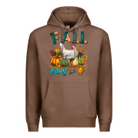 Chestnut Fall Vibes Chicken Premium Hoodie - LillyAllenDesigns