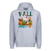 Heather Grey Fall Vibes Chicken Premium Hoodie - LillyAllenDesigns