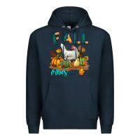 Navy Fall Vibes Chicken Premium Hoodie - LillyAllenDesigns