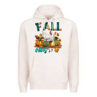 Pale Pink Fall Vibes Chicken Premium Hoodie - LillyAllenDesigns
