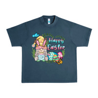 Midnight Navy happy easter bunny gnome Urban Heavy Tee - BarkalooDesign