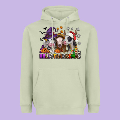 Happy Hallothanksmas Heifers Heavyweight Hoodie Designed By Nancycooperartshop
