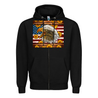 Black American Flag Eagle Zipper Hoodie - LillyAllenDesigns