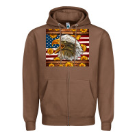 Chestnut American Flag Eagle Zipper Hoodie - LillyAllenDesigns