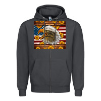 Smoke American Flag Eagle Zipper Hoodie - LillyAllenDesigns