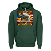 Sports Green American Flag Eagle Zipper Hoodie - LillyAllenDesigns