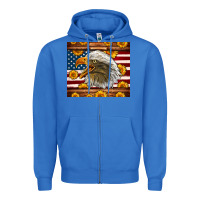 True Royal American Flag Eagle Zipper Hoodie - LillyAllenDesigns