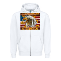 White American Flag Eagle Zipper Hoodie - LillyAllenDesigns