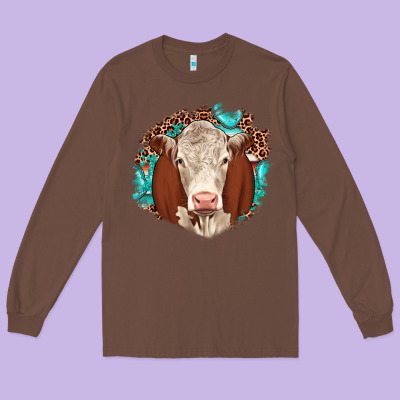 Hareford Leopard Gemstone Long Sleeve Tee Designed By Jahusdesignshop