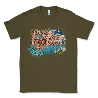Army Green Leopard Wood Cowhide Pattern Mixed Western Frame Classic Tee - Bettercallsaul