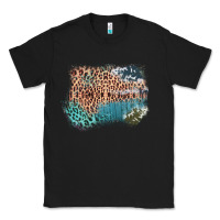 Black Leopard Wood Cowhide Pattern Mixed Western Frame Classic Tee - Bettercallsaul