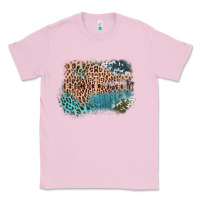 Bubblegum Pink Leopard Wood Cowhide Pattern Mixed Western Frame Classic Tee - Bettercallsaul