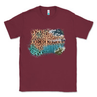 Burgundy Leopard Wood Cowhide Pattern Mixed Western Frame Classic Tee - Bettercallsaul