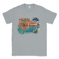 Heather Grey Leopard Wood Cowhide Pattern Mixed Western Frame Classic Tee - Bettercallsaul