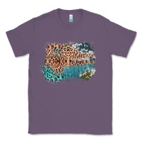 Lavender Leopard Wood Cowhide Pattern Mixed Western Frame Classic Tee - Bettercallsaul
