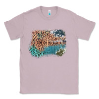 Leopard Wood Cowhide Pattern Mixed Western Frame Classic Tee | Teevron