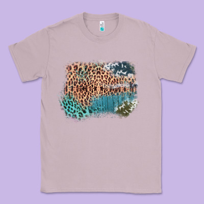 Leopard Wood Cowhide Pattern Mixed Western Frame Classic Tee Designed By Bettercallsaul